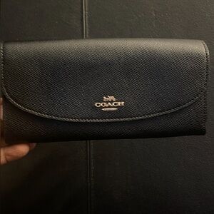 Coach Crossgrain Women’s Leather Slim Envelope Wallet Black NWOT